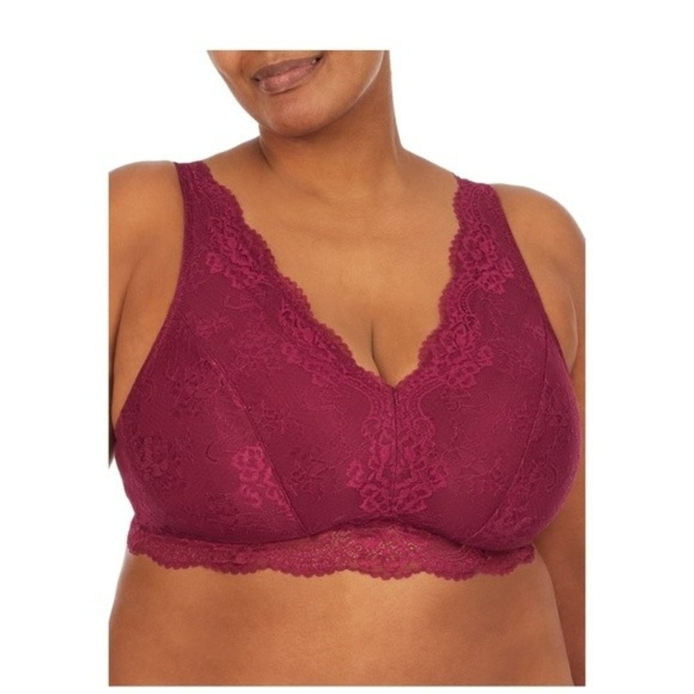 ❤️3/$25 Secret Treasures Red Wine Women's Plus Size Lace Bralette -Size 2x NWT